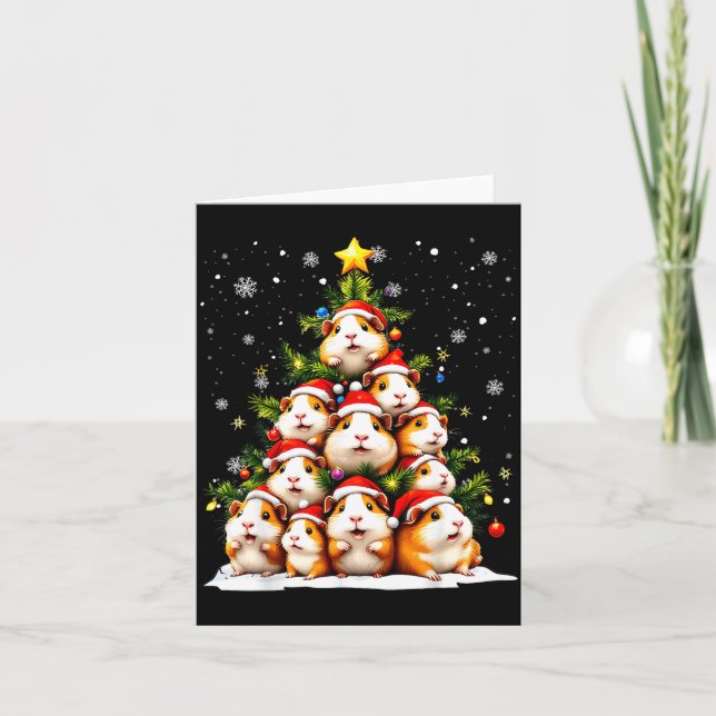 Carte Funny Christmas Tree Guinea G Family Xmas Pajamas  (Devant)