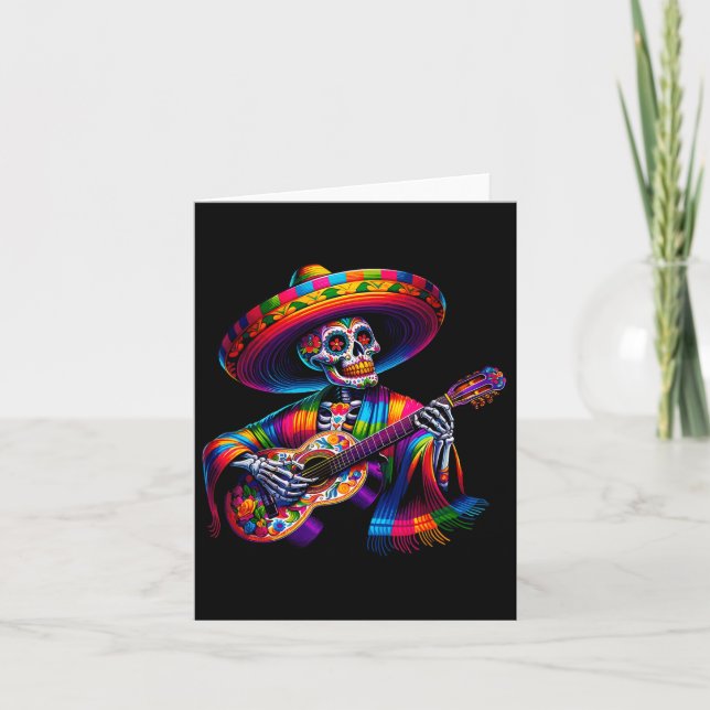 Carte Funny Cinco De Mayo Skeleton Skull Fiesta Sombrero (Devant)