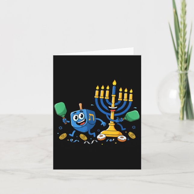 Carte Funny Ckleball Dreidel Menorah Hanukkah Kids Women (Devant)