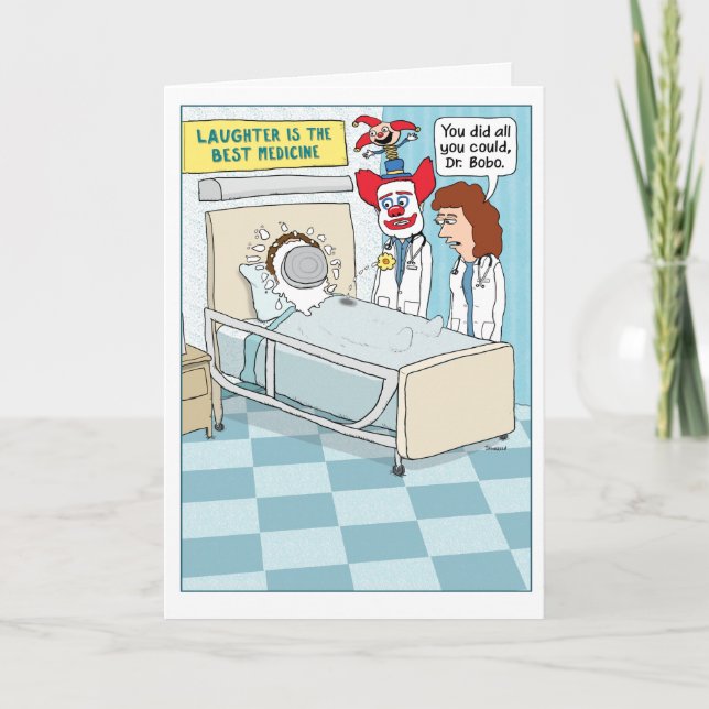 Carte Funny Clown Doctor Get Well (Devant)