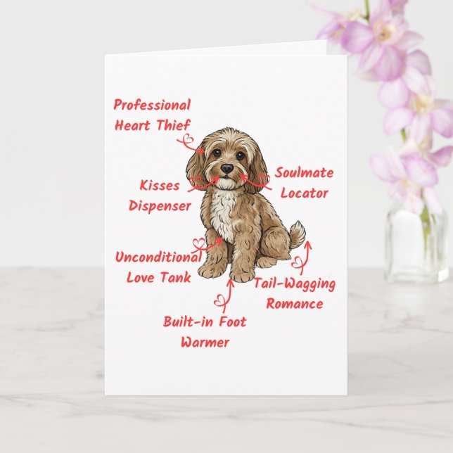 Carte Funny Cockapoo Anatomy Card- Custom Inside Message (Orchidée)
