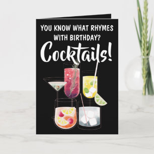 Carte Funny  Cocktails, Drinking Birthday Card
