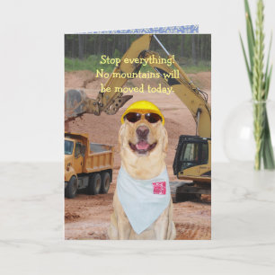 Carte Funny Construction / Ingénieur Chien / Laboratoire