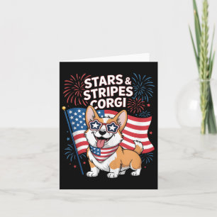 Carte Funny Corgi Équipe Américaine Patriotique 4 Juille