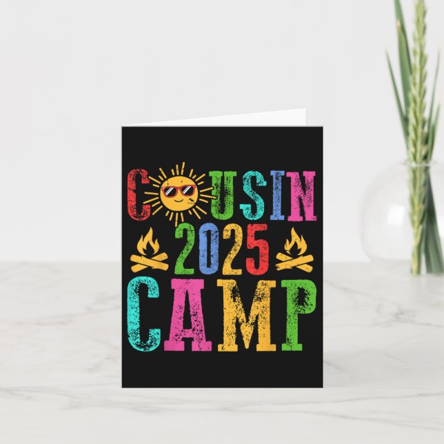 Carte Funny Cousin Camp 2025 Camping Crew Vacatio d'été (Devant)