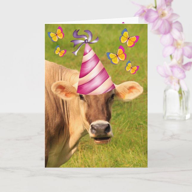 Carte Funny Cow MOOLICIEUX Anniversaire (Orchidée)