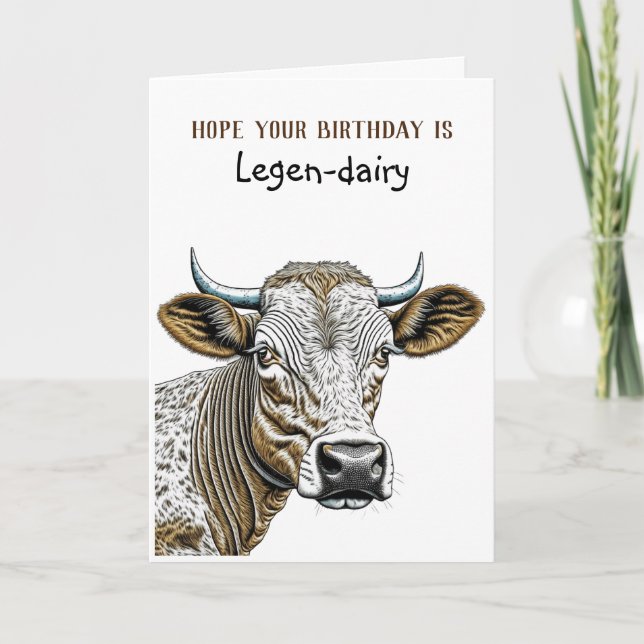 Carte Funny Cow Puns Anniversaire pour tout le monde (Devant)
