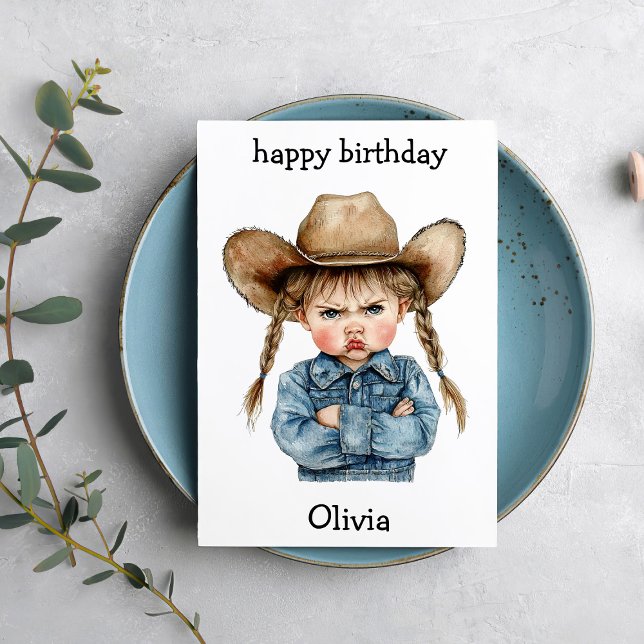 Carte Funny Cowgirl Baby Birthday Card (Créateur téléchargé)