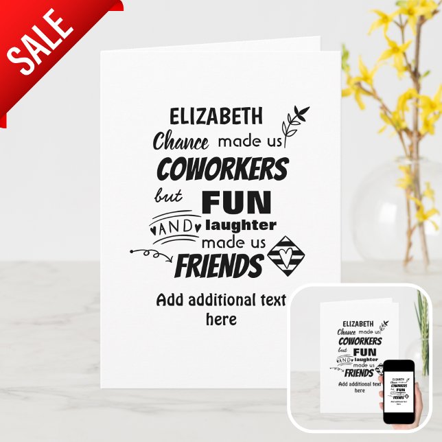 Carte Funny COWORKER Quitter Goodluck Adieu ami (Créateur téléchargé)