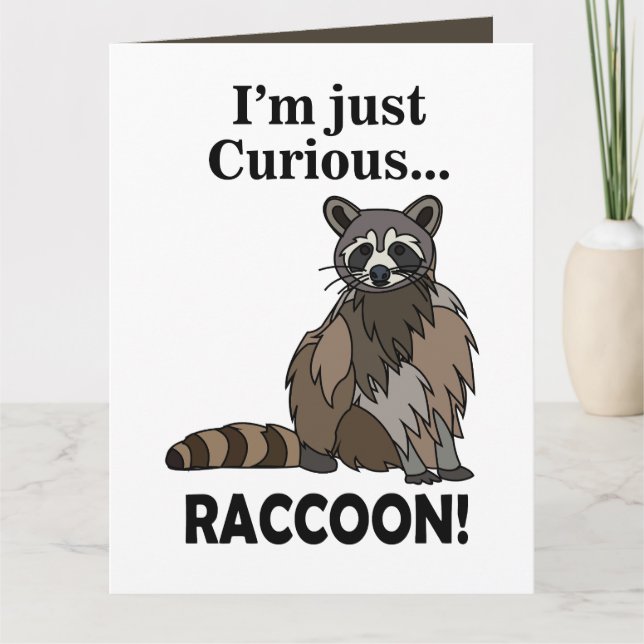 Carte Funny Curious Raccoon (Devant)