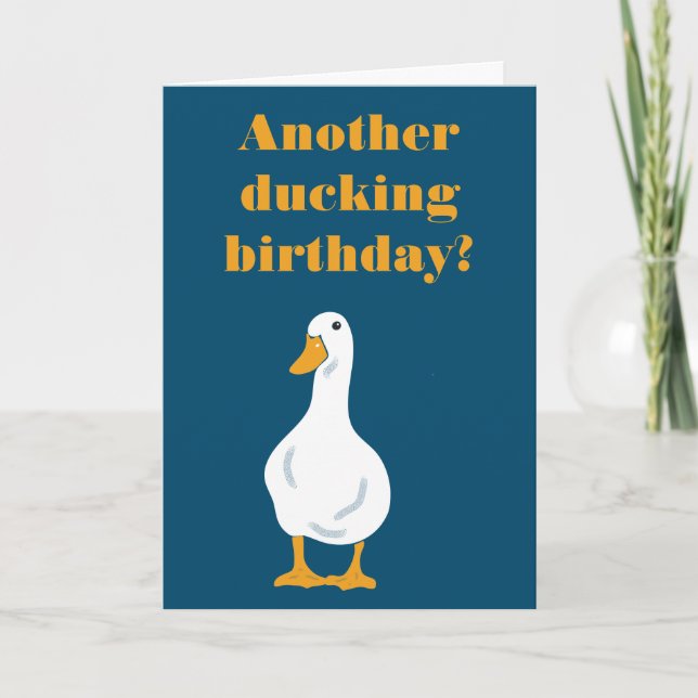 Carte Funny Custom Message White Duck Birthday Card (Devant)