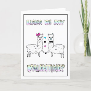 Carte Funny Cute Llama Pun Saint Valentin 