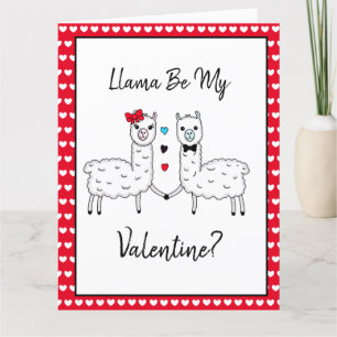 Carte Funny Cute Llama Pun Saint Valentin   
