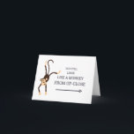 Carte Funny Cute Monkey Kids Girl Boy 10th Birthday Card<br><div class="desc">Drôle et mignonne carte d'anniversaire avec un mignon singe frôlant dans un arbre invisible. Le texte sur le devant dit, "Vous ressemblez toujours à un singe de haut en bas" en casquettes, avec des lettres de taille croissante d'une ligne à l'autre. A l'intérieur de la carte il y a le...</div>