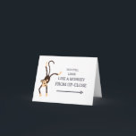 Carte Funny Cute Monkey Kids Girl Boy 10th Birthday Card<br><div class="desc">Drôle et mignonne carte d'anniversaire avec un mignon singe frôlant dans un arbre invisible. Le texte sur le devant dit, "Vous ressemblez toujours à un singe de haut en bas" en casquettes, avec des lettres de taille croissante d'une ligne à l'autre. A l'intérieur de la carte il y a le...</div>
