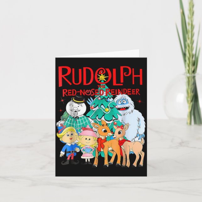 Carte Funny Cute Rudolph The Red Nosed Reindeer Christma (Devant)