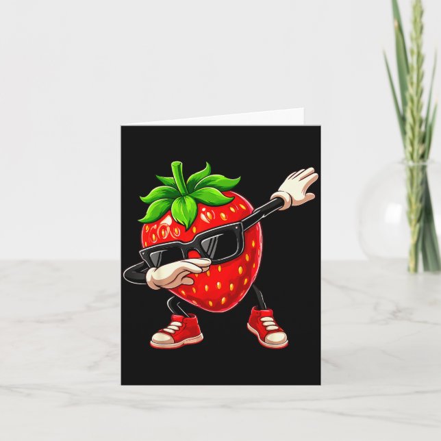 Carte Funny Dabbing Strawberry Été Fruit Lover Hommes Wo (Devant)