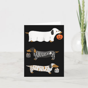 Carte Funny Dachshund Ghost Halloween Saison Soky Weenie