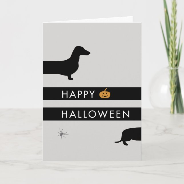 Carte Funny Dachshund Halloween (Devant)
