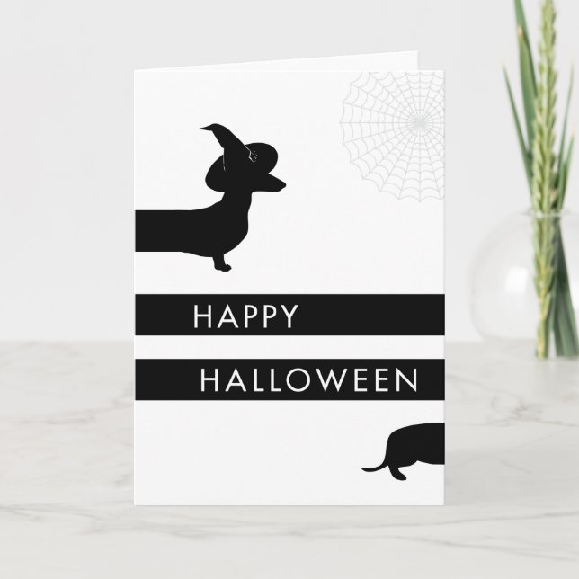 Carte Funny Dachshund Halloween (Devant)