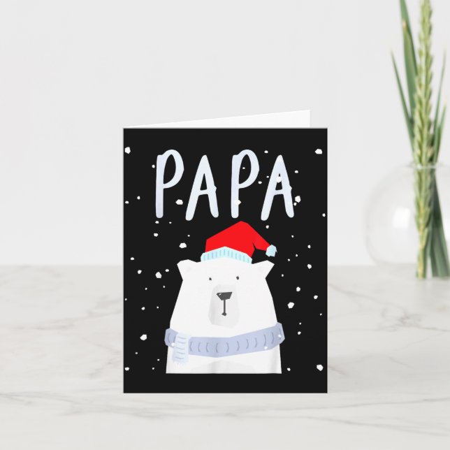 Carte Funny Dad Bear Christmas Saint Hat Couples Family  (Devant)