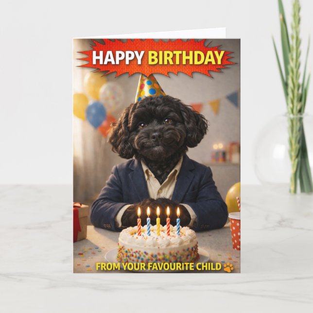 Carte Funny Dad Birthday Card Dog Favourite Child (Devant)