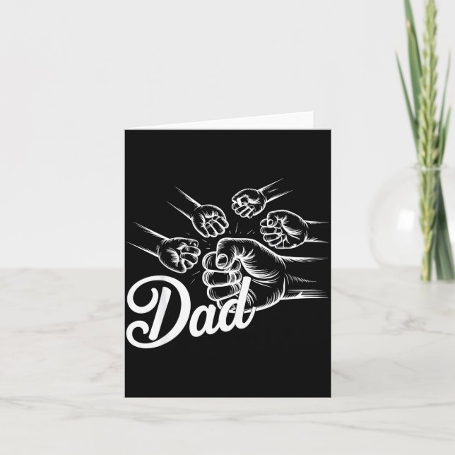 Carte Funny Dad Of Four Toddler Kids Fathers Day Fist Bu (Devant)