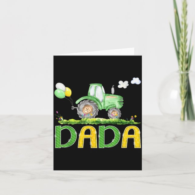 Carte Funny Dada Birthday Boy Tractor Farm Truck Matchin (Devant)