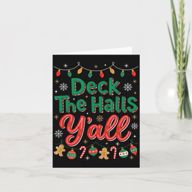 Carte Funny Deck The Halls Y’all Christmas Humor  (Devant)