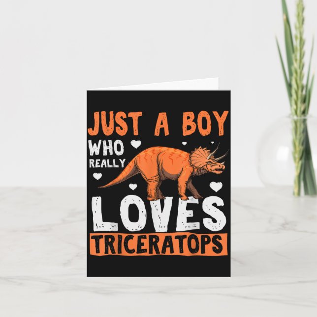 Carte Funny Dinosaur Triceratops Apparel For Boys  (Devant)