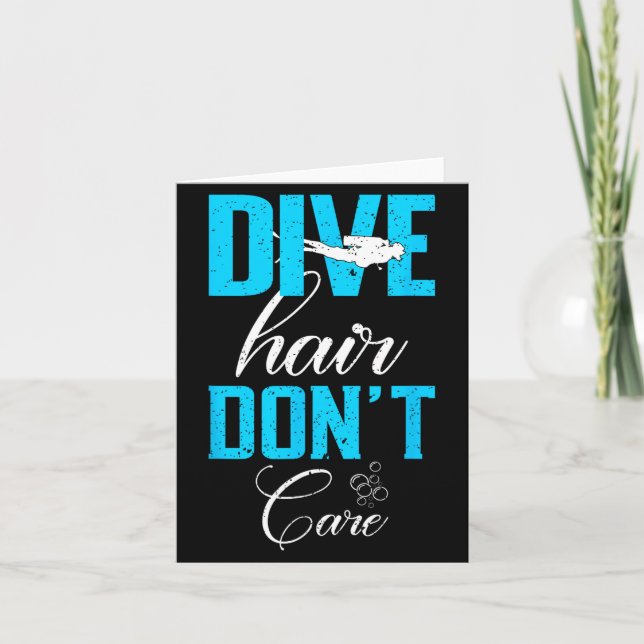 Carte Funny Diving Design Of Dive Hair Don't Care For Fu (Devant)
