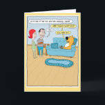 Carte Funny Dog Wants Waffles on Couch Birthday Card<br><div class="desc">This funny cartoon birthday card features a dog who is king of the couch but grants permission to two of his servants when they come bearing waffles. 

Thanks for choosing this original design by © Chuck Ingwersen. I post cartoons on Instagram: https://www.instagram.com/captainscratchy</div>