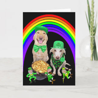 Carte Funny Dogs/Lab St. Patrick personnalisable