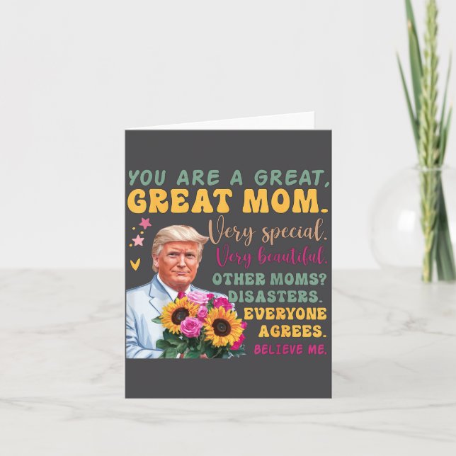 Carte Funny Donald Trump Mothers Day Hold Flower Funny Q (Devant)