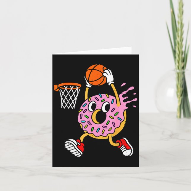 Carte Funny Donut Dunking Basketball Doughnut Food Champ (Devant)