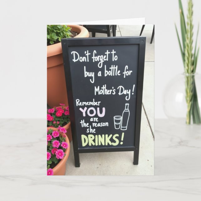 Carte Funny Drinks Mothers Day Message Card (Devant)