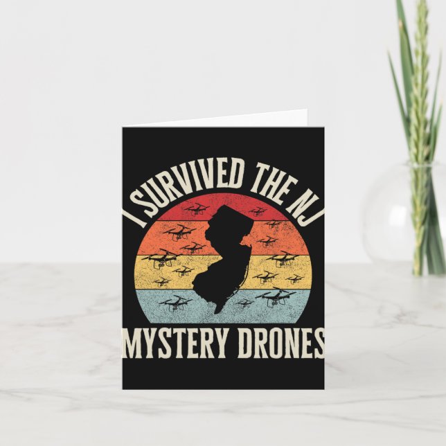 Carte Funny Drone Lover I Survived The New Jersey Myster (Devant)