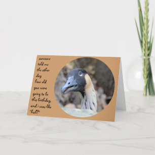Carte Funny Duck Birthday card, Over the Hill