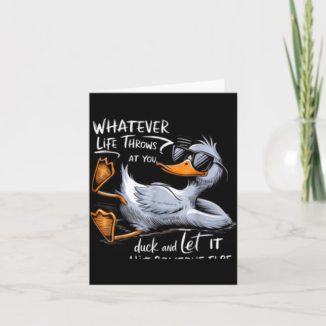 Carte Funny Duck Graphic Tee Men Women Funny Quote  (Devant)