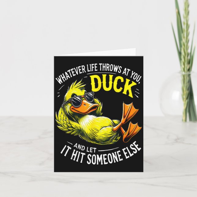 Carte Funny Duck Graphic Tees Men Women Funny Quote  (Devant)