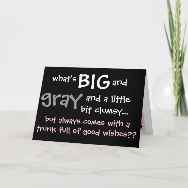 Carte Funny Elephant Get Well Card, get well-ephant! (Devant)