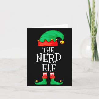 Carte Funny Elf Family Christmas The Nerd Elf Sweater Me