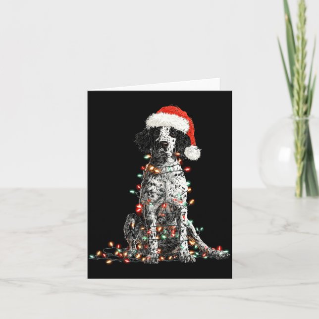 Carte Funny English Setter Christmas Graphics Dog Lights (Devant)