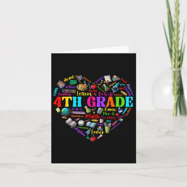 Carte Funny Étudiants De 4E Année Du Coeur Premier Jour  (Devant)