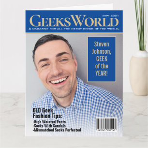 Carte Funny Fake GeeksWorld Magazine Ajouter vos photos