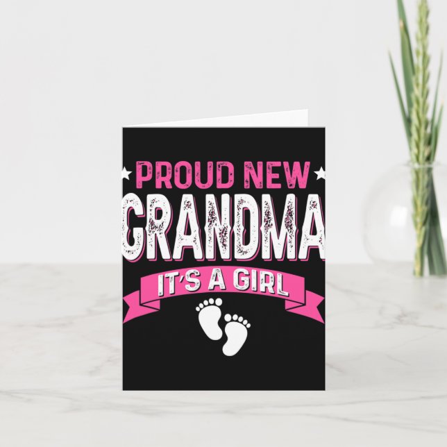 Carte Funny Family Gender Reveal Proud New Grandma It's  (Devant)