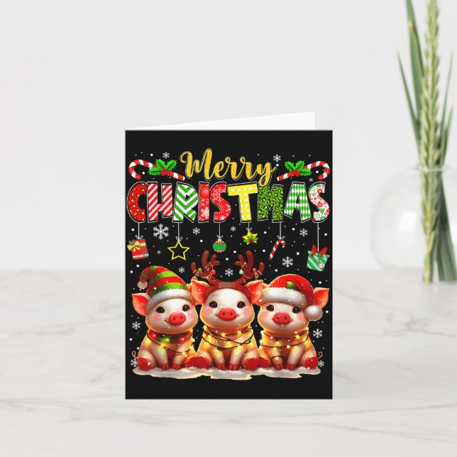 Carte Funny Farmer Merry Christmas Reindeer Santa Gs Fam (Devant)
