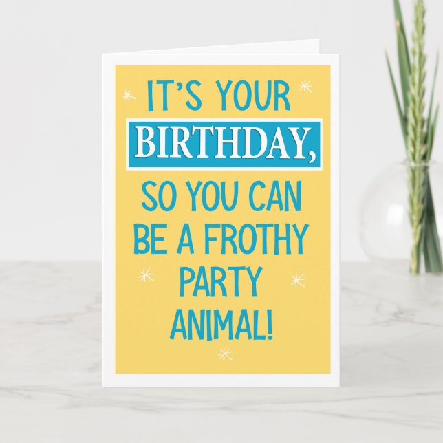 Carte Funny Farty Sloth Anniversaire (Devant)