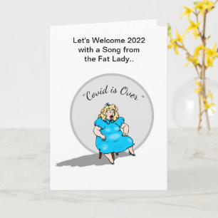 Carte Funny Fat Lady chanter Nouvel An 2022 Célébration 