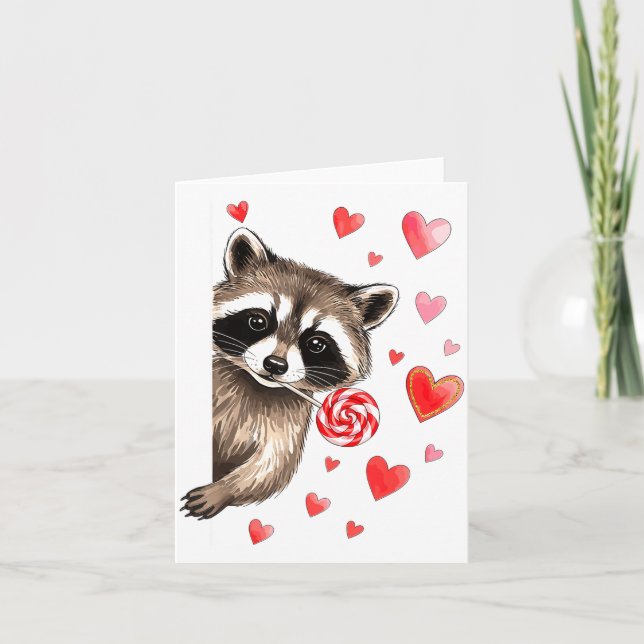Carte Funny Feral Raccoon Valentine's Day Sarcastic Humo (Devant)